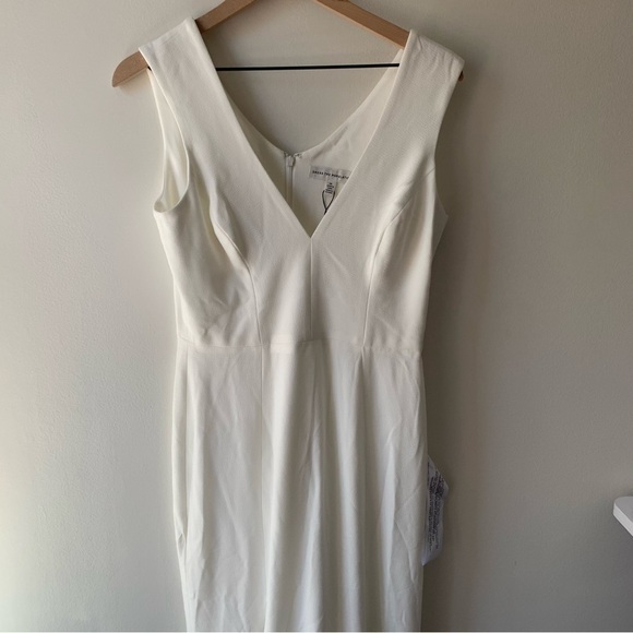 Dress The‎ Population Sandra Plunge Sheath Gown White Sz M - Picture 8 of 12